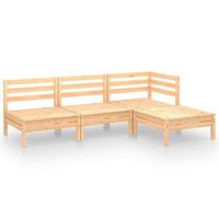 conjunto de muebles de jardin 4 uds  mesa y sillas madera maciza pino