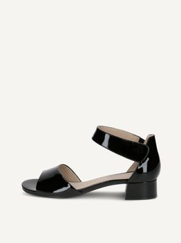 CAPRICE Heeled sandal, black, made of Leather with Block heel, Size 36