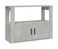 aparador - mueble de almacenamiento de madera contrachapada gris hormigon 80x30x60 cm es2841