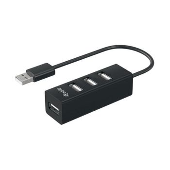 Hub Equip 4 puertos USB 2.0 480 Mbit/s modelo 128955 Negro USB Plug and Play