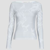 olaf camiseta manga larga aop boat neck top para mujer