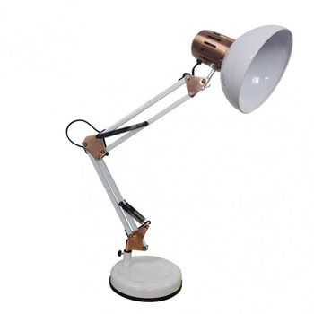 FABRILAMP Flexo Articulable blanco con detalles cobre RUTILO