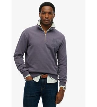 Superdry para hombre. M2014089A Sudadera Athletic Ess Half Zip gris (XL), Casual, Algodón, Manga corta
