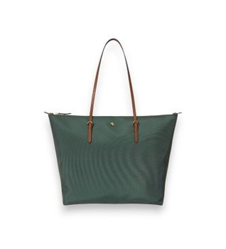 Lauren Ralph Lauren para mujer. 431950007017 Bolso tote Keaton grande de nailon
verde (OSFA), Casual, Nylon reciclado