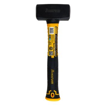 EasySpeed Martillo Maceta de Albañil, Mazo de Construcción Antivibración con Mango Ergonómico de Fibra de Vidrio para Obras, Reparaciones y Uso Profesional,Negro y Amarillo