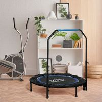 trampolin de fitness homcom acero pp tela oxford o102x99-123cm azul