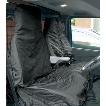 Water Resistant Van [Single Seat + Twin Cab Seat] Seat Protectors in Black