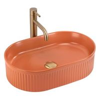 lavabo sobre encimera rea vanda cinnamon matt ovalado orange 49 x 31 x 13 cm