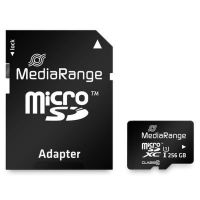 tarjeta microsd mediarange mr946 256gb uhs-i clase 10 u1 adaptador sd 80mbs negro
