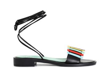 sandalias tipo esclava con múltiples tiras en la pala multicolor