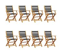 vidaxl sillas de jardin reclinables 8 uds madera maciza acacia negro