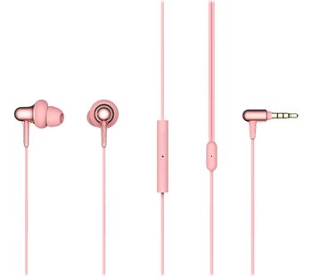 Stylish Dual-Dynamic E1025 Earphones - Pink, Pink