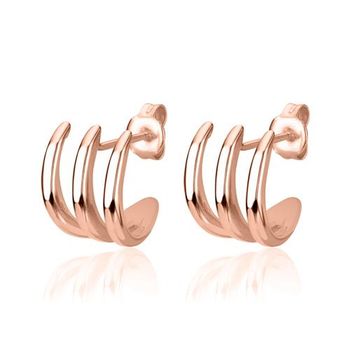 De aros de plata 925 bañados en oro rosa para mujer