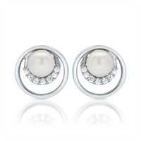 pendientes de perlas brillantes plata 925