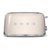 smeg tsf02creu tostadora 2 ranuras largas 1500w crema