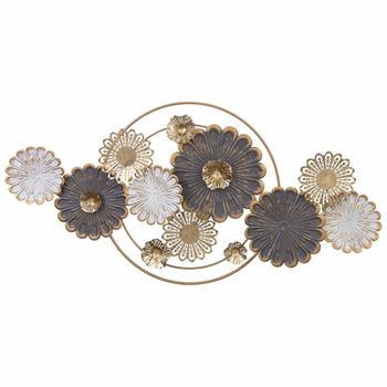 Mural decorativo de pared de metal 118,7x59,7x7,0, multicolor