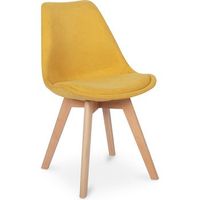 silla de comedor tapizada en tela - estilo escandinavo - denisse amarillo