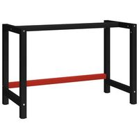 estructura de banco de trabajo metal negro y rojo 120x57x79 cm vidaxl