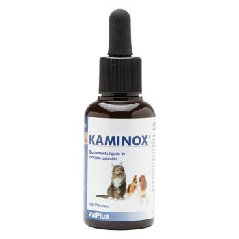 VetPlus - Kaminox 120 ml Suplemento Esencial de Potasio para Función Renal Canina y Felina