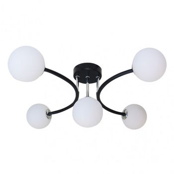 Lampara modelo La Habana de 5 luces en color Negro/cromo Fabrilamp