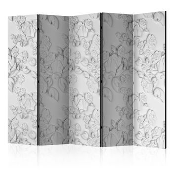 Biombo - White Ornament: Roses Ii (225x172 Cm)
