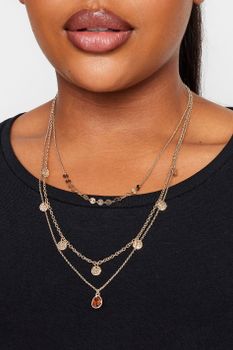 Collar Dorado Triple Altura Discos