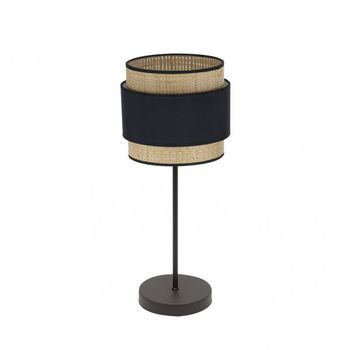 FABRILAMP Sobremesa negro/natural modelo Kandy 1xE