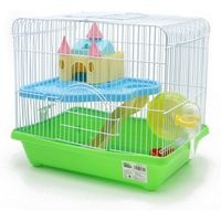 jaula hamster chale para hamster con escalera bebedero rueda y casa especial multicolor caramelo talla xl 35  26  31 cm color al azar bps-1341