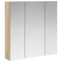 armario con espejo de bano roble sonoma 70 x 145 x 70 cm vidaxl