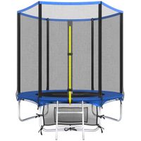sportnow cama elastica exterior o183 cm trampolin para ninos de 6 anos adultos con red de seguridad escalera de 2 peldanos azul