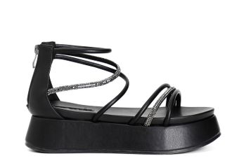 sandalias asimétricas con mignons black 39