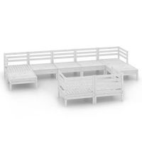 juego de muebles de jardin 9 piezas madera maciza pino blanco vidaxl