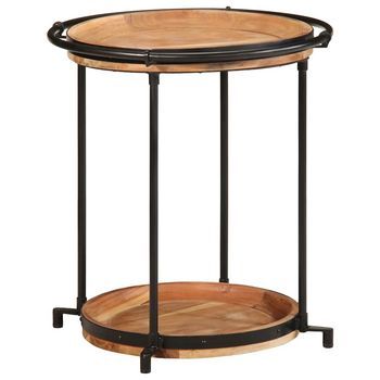 Mesa Auxiliar Madera Maciza De Acacia Ø55x60 Cm Vidaxl