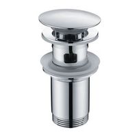 valvula click-clack larga cromada en acero y laton para lavabo y bide