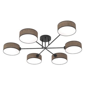 Lámpara de techo lorix marrón+negro (6 luces)