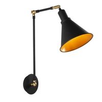 lampara de pared berceste-n-682 negro metal diametro 20x56 cm