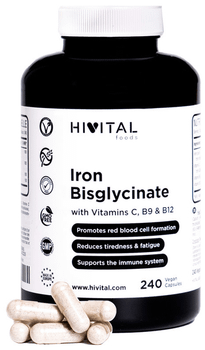 Hivital Hierro con Vitaminas C, B12 y Ácido Fólico 240 Cápsulas Veganas