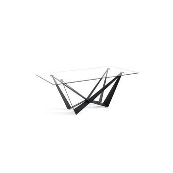 Mesa Fija Rectangular De Vidrio Templado Para Comedor Elegante