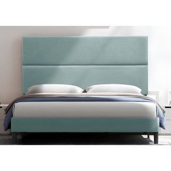 Cabecero Cama Duo Largo Tapizado Tejido Antimanchas Verde 105x125cm