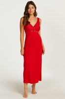 hunkemoller vestido lencero nora lace long rojo