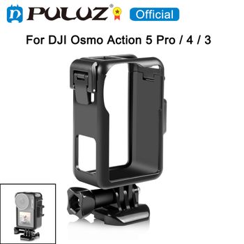 PULUZ-jaula protectora de plástico Vertical con zapatos fríos para DJI Osmo Action 5 Pro / 4 / 3, accesorios para cámaras deportivas