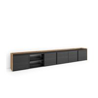 mueble tv sabinillas-01 con puertas abatibles y led