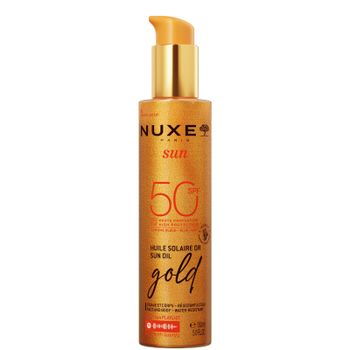 Nuxe Sun Aceite con brillos dorados SPF 50 150 ml