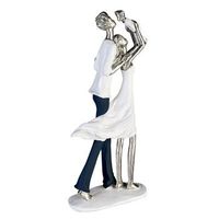 casablanca by gilde figura decorativa escultura elterngluck blanco plata h 35 cm