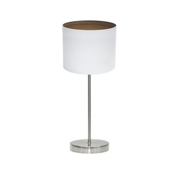 Sobremesa tatiana 1xe14 niquel/blanco-mad.oscura 42x17x17 cm