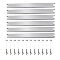 colgar cuadros sin agujeros pack 9 metros eurohang guias aluminio plata mate 150 cm con 12 colgadores fast nylon clips tapas tornillos