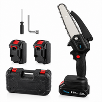 mini motosierra electrica inalambrica 6 pulgadas 21v motosierra de mano con 2 baterias 1500mah bloqueo de seguridad y maletin para poda de ramas cortar madera y jardin don feliz