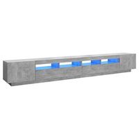 mueble tv  mueble de salon  armario tv con luces led gris hormigon 300x35x40 cm