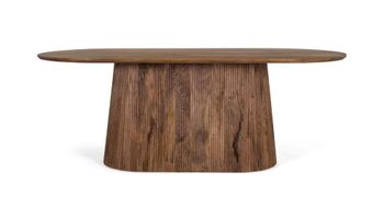 Mesa de comedor con tapa ovalada fabricada en madera de mango 210 cm