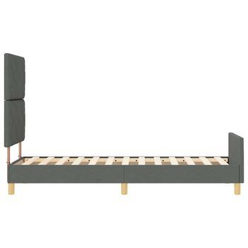 Estructura De Cama Con Cabecera Gris Oscuro 80 X 200 Cm Tela